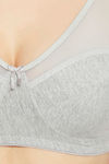 Clovia Double Layered Non Wired Full Coverage T-Shirt Bra - Grey — thumbnail 6