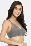 Clovia Double Layered Non Wired Full Coverage T-Shirt Bra - Grey — thumbnail 2