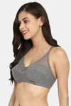 Clovia Double Layered Non Wired Full Coverage T-Shirt Bra - Grey — thumbnail 3