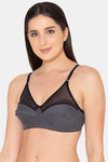 Clovia Double Layered Non Wired Full Coverage T-Shirt Bra - Grey — thumbnail 3