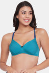 Clovia Padded Non Wired Full Coverage T-Shirt Bra - Blue — thumbnail 1