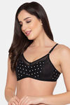 Clovia Double Layered Non Wired Full Coverage T-Shirt Bra - Black — thumbnail 3