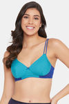 Clovia Padded Non Wired Full Coverage T-Shirt Bra - Blue — thumbnail 1