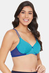 Clovia Padded Non Wired Full Coverage T-Shirt Bra - Blue — thumbnail 2