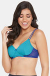 Clovia Padded Non Wired Full Coverage T-Shirt Bra - Blue — thumbnail 3