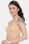 Clovia Padded Non Wired Full Coverage T-Shirt Bra - Beige — thumbnail 3