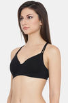 Clovia Padded Non Wired Full Coverage T-Shirt Bra - Black — thumbnail 3