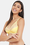 Clovia Double Layered Non Wired Full Coverage T-Shirt Bra - Yellow — thumbnail 3