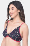 Clovia Double Layered Non Wired Medium Coverage T-Shirt Bra - Blue — thumbnail 3