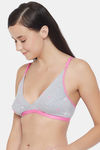 Clovia Single Layered Non Wired Medium Coverage T-Shirt Bra - Grey — thumbnail 3