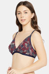 Clovia Double Layered Non Wired Medium Coverage T-Shirt Bra - Blue — thumbnail 3