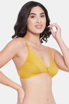 Clovia Single Layered Non Wired Medium Coverage T-Shirt Bra - Mustard — thumbnail 2