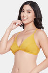 Clovia Single Layered Non Wired Medium Coverage T-Shirt Bra - Mustard — thumbnail 3