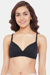 Clovia Padded Non Wired Medium Coverage T-Shirt Bra - Black — thumbnail 1