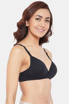 Clovia Padded Non Wired Medium Coverage T-Shirt Bra - Black — thumbnail 2