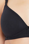 Clovia Padded Non Wired Medium Coverage T-Shirt Bra - Black — thumbnail 5