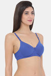 Clovia Padded Non Wired Medium Coverage Push-Up Bra - Blue — thumbnail 2