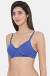 Clovia Padded Non Wired Medium Coverage Push-Up Bra - Blue — thumbnail 3
