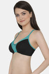 Clovia Single Layered Non Wired Full Coverage T-Shirt Bra - Black — thumbnail 3
