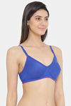 Clovia Single Layered Non Wired Full Coverage T-Shirt Bra - Blue — thumbnail 2