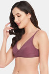 Clovia Single Layered Non Wired Medium Coverage T-Shirt Bra - Purple — thumbnail 3