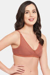 Clovia Double Layered Non Wired Full Coverage T-Shirt Bra - Orange — thumbnail 2