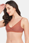 Clovia Double Layered Non Wired Full Coverage T-Shirt Bra - Orange — thumbnail 3