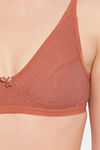 Clovia Double Layered Non Wired Full Coverage T-Shirt Bra - Orange — thumbnail 5
