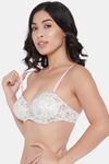 Clovia Padded Wired Medium Coverage Push Up Bra - White — thumbnail 3