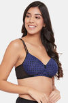 Clovia Padded Non Wired Full Coverage T-Shirt Bra - Blue — thumbnail 2