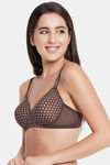 Clovia Padded Non Wired Full Coverage T-Shirt Bra - Brown — thumbnail 3