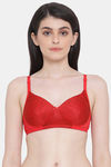 Clovia Padded Non Wired Full Coverage T-Shirt Bra - Red — thumbnail 1