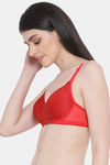Clovia Padded Non Wired Full Coverage T-Shirt Bra - Red — thumbnail 3