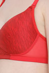 Clovia Padded Non Wired Full Coverage T-Shirt Bra - Red — thumbnail 5