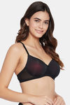 Clovia Padded Non Wired Full Coverage T-Shirt Bra - Black — thumbnail 2