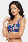 Clovia Padded Non Wired Full Coverage T-Shirt Bra - Navy Blue — thumbnail 3