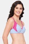 Clovia Double Layered Non Wired Full Coverage T-Shirt Bra - Blue — thumbnail 2