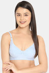 Clovia Single Layered Non Wired Full Coverage T-Shirt Bra - Blue — thumbnail 1