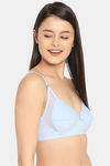 Clovia Single Layered Non Wired Full Coverage T-Shirt Bra - Blue — thumbnail 2