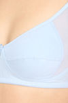 Clovia Single Layered Non Wired Full Coverage T-Shirt Bra - Blue — thumbnail 6