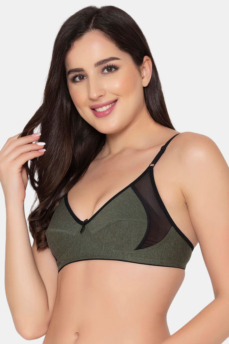 Clovia Double Layered Non Wired Full Coverage T-Shirt Bra - Green — image 3