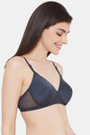 Clovia Padded Non Wired Full Coverage T-Shirt Bra - Grey — thumbnail 2