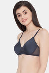 Clovia Padded Non Wired Full Coverage T-Shirt Bra - Grey — thumbnail 3
