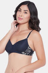 Clovia Padded Non Wired Full Coverage T-Shirt Bra - Blue — thumbnail 3