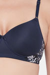 Clovia Padded Non Wired Full Coverage T-Shirt Bra - Blue — thumbnail 5