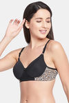 Clovia Padded Non Wired Full Coverage T-Shirt Bra - Black — thumbnail 3