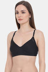 Clovia Single Layered Non Wired Full Coverage T-Shirt Bra - Black — thumbnail 2