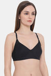 Clovia Single Layered Non Wired Full Coverage T-Shirt Bra - Black — thumbnail 3