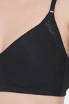 Clovia Single Layered Non Wired Full Coverage T-Shirt Bra - Black — thumbnail 5
