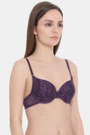 Clovia Padded Non Wired Medium Coverage T-Shirt Bra - Purple — thumbnail 2